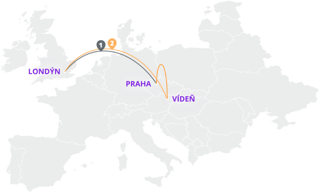 Europe flight routes