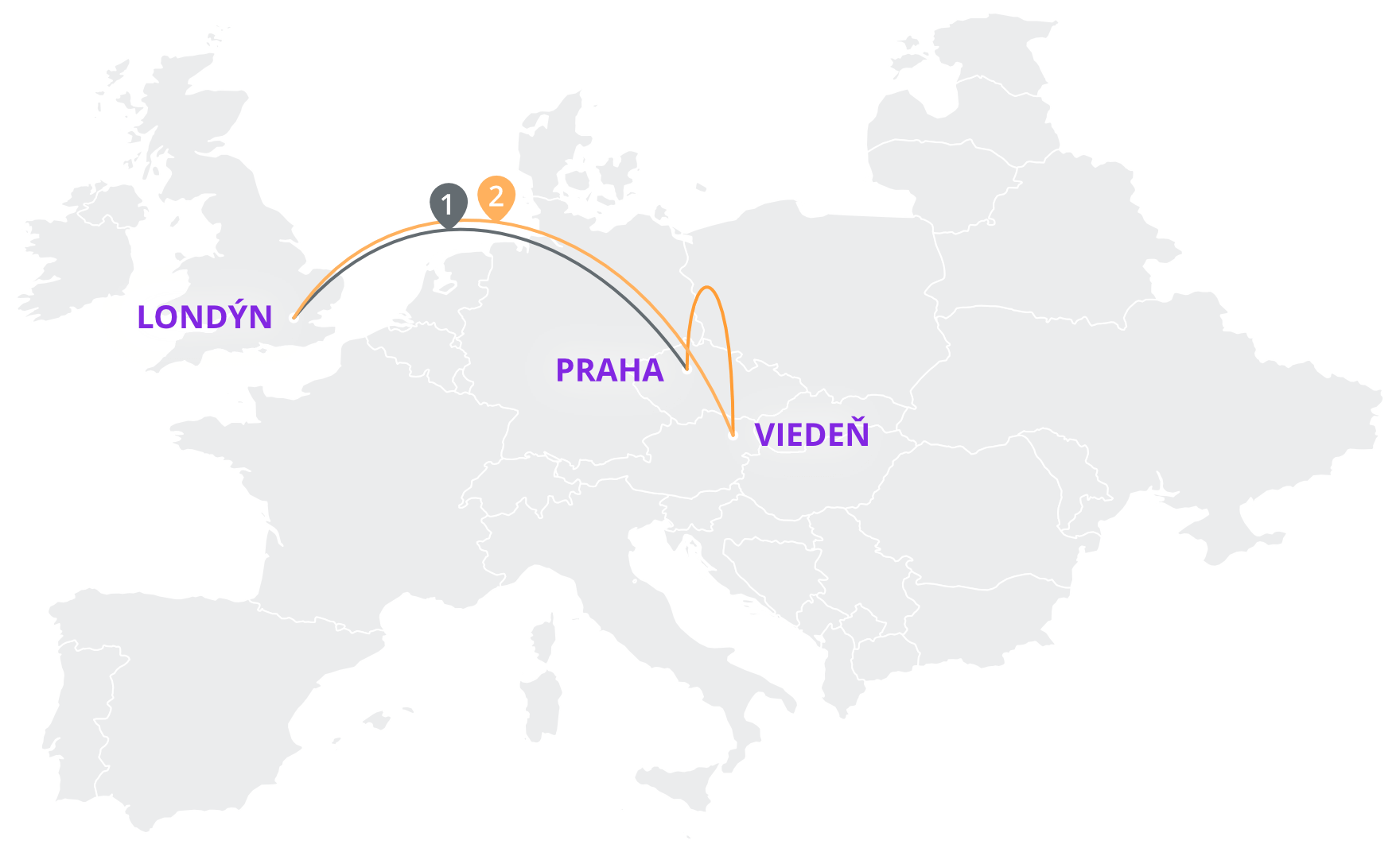 Europe flight routes